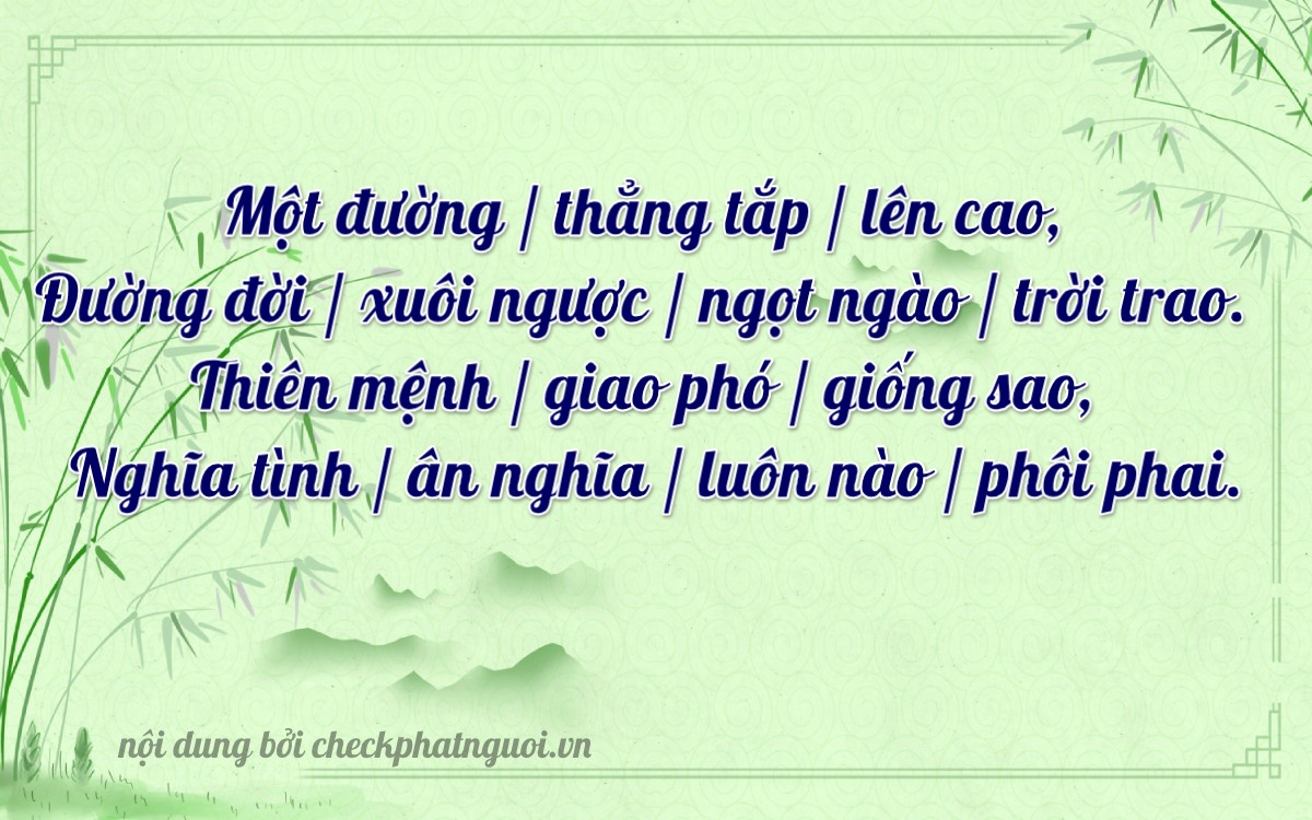 Bài thơ ý nghĩa cho <b>biển số 90AD-00111</b> tại website checkphatnguoi.vn