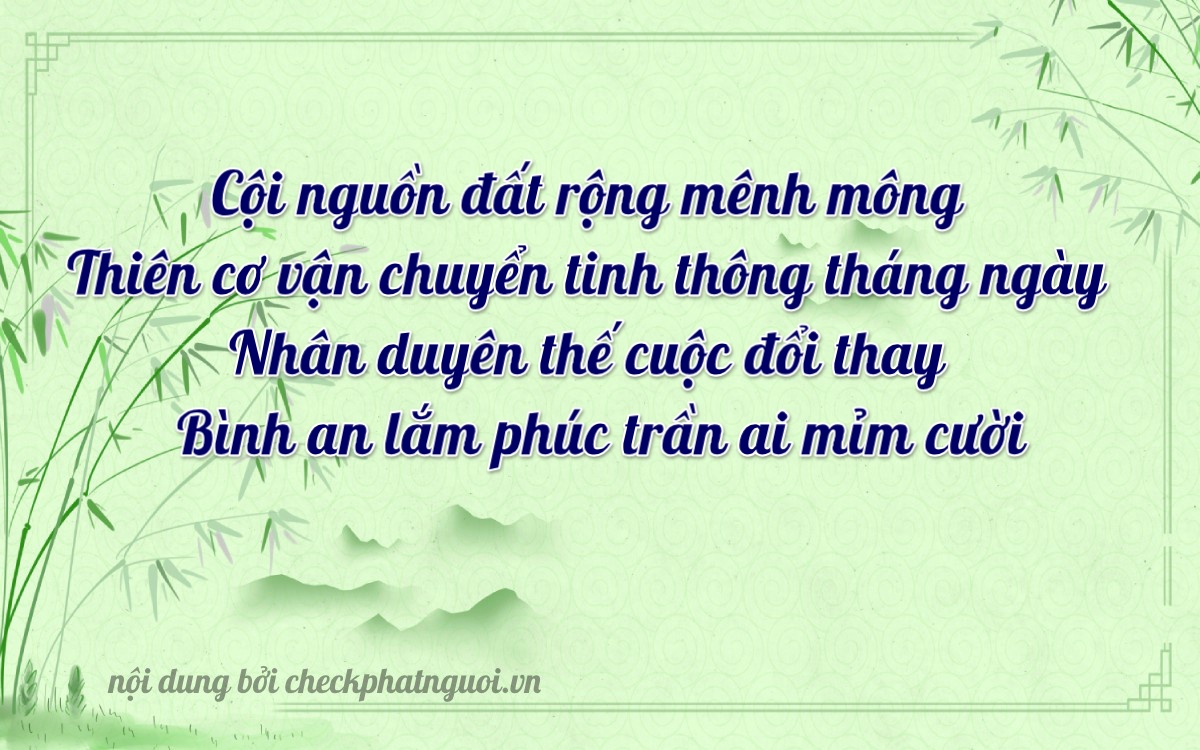 Bài thơ ý nghĩa cho <b>biển số 90AK-01097</b> tại website checkphatnguoi.vn