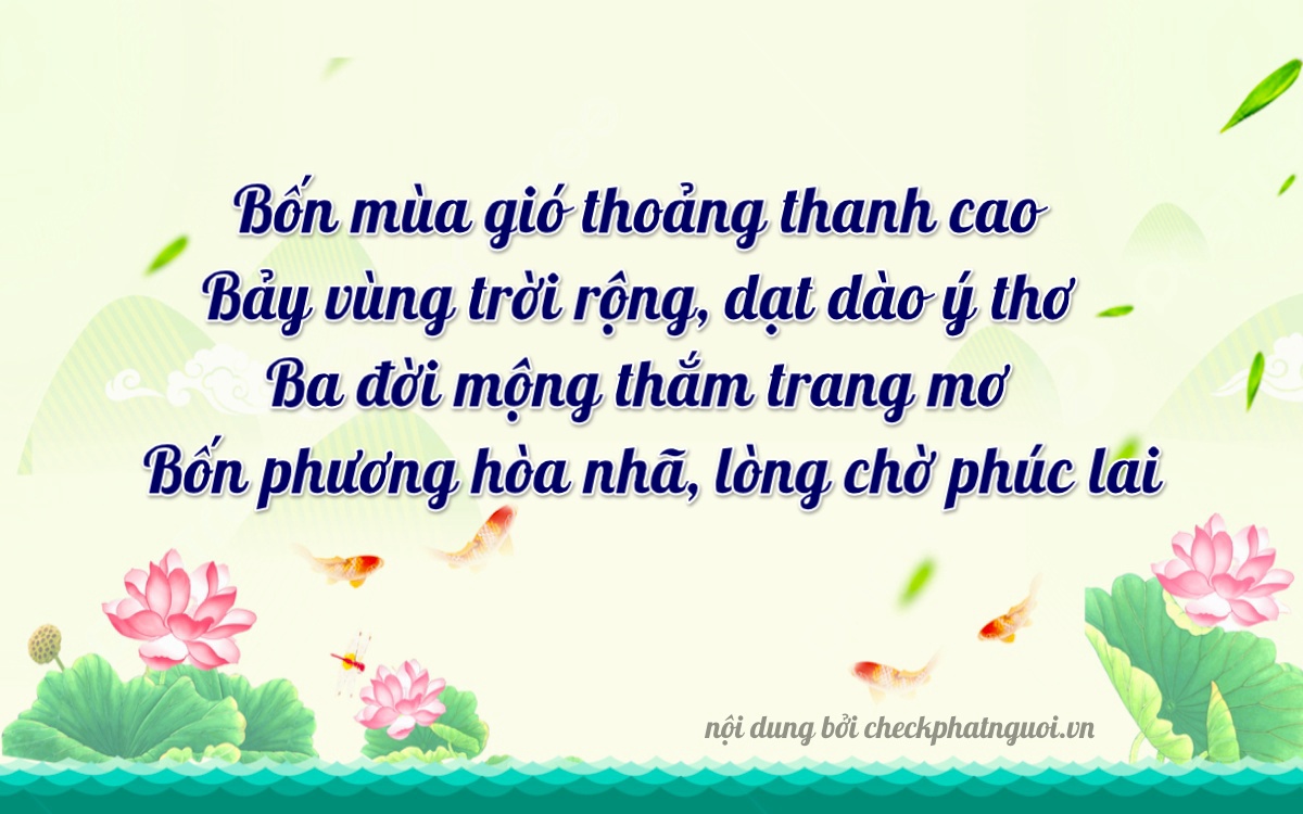 Bài thơ ý nghĩa cho <b>biển số 90AK-04734</b> tại website checkphatnguoi.vn
