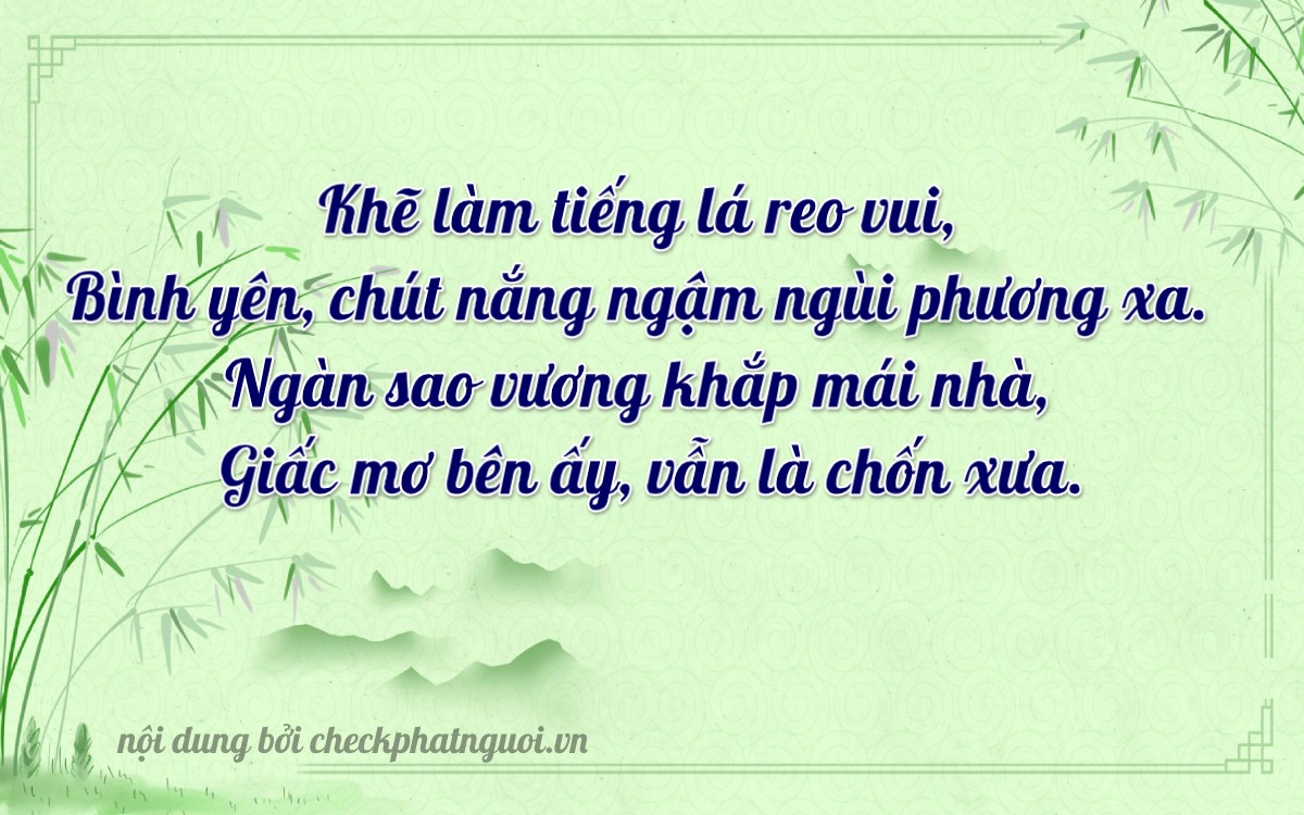 Bài thơ ý nghĩa cho <b>biển số 90B1-11472</b> tại website checkphatnguoi.vn