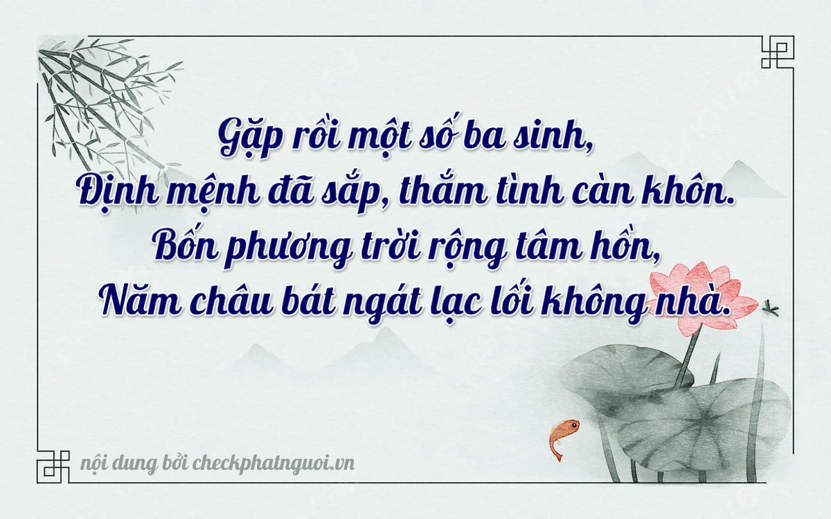 Bài thơ ý nghĩa cho <b>biển số 90B3-14845</b> tại website checkphatnguoi.vn