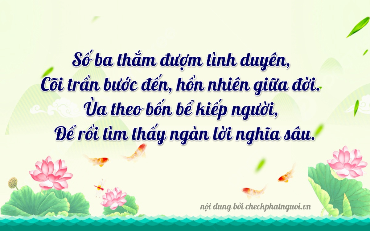 Bài thơ ý nghĩa cho <b>biển số 90B3-33144</b> tại website checkphatnguoi.vn