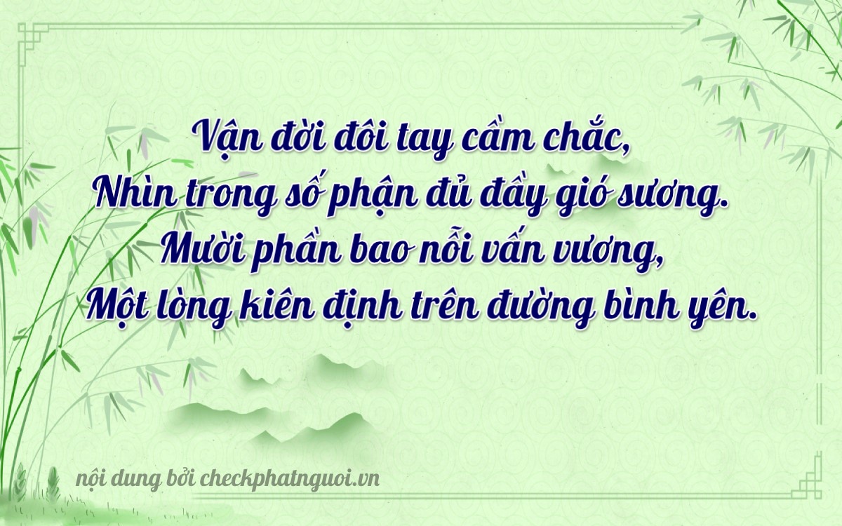 Bài thơ ý nghĩa cho <b>biển số 90C-11710</b> tại website checkphatnguoi.vn