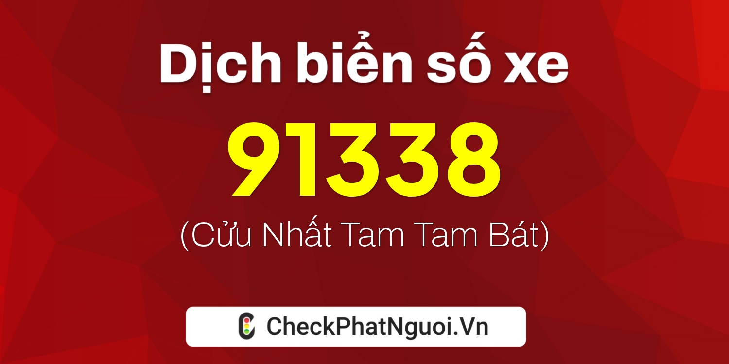 Dịch ý nghĩa <b>biển số xe 91338</b> tại website checkphatnguoi.vn