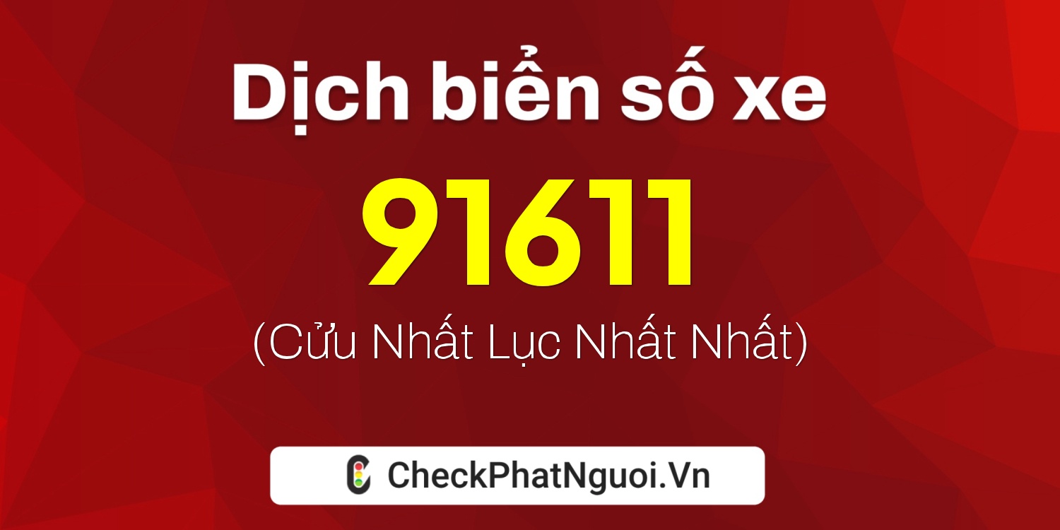 Dịch ý nghĩa <b>biển số xe 29B1-91611</b> tại website checkphatnguoi.vn