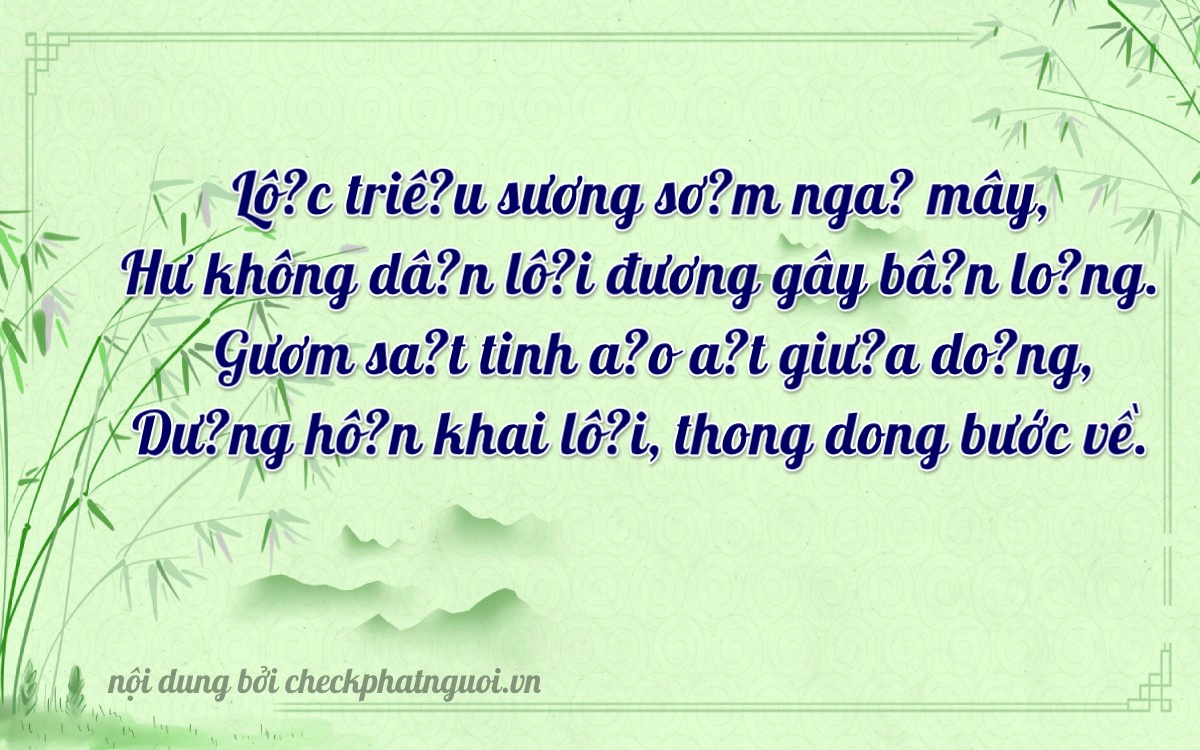 Bài thơ ý nghĩa cho <b>biển số 92AA-06916</b> tại website checkphatnguoi.vn