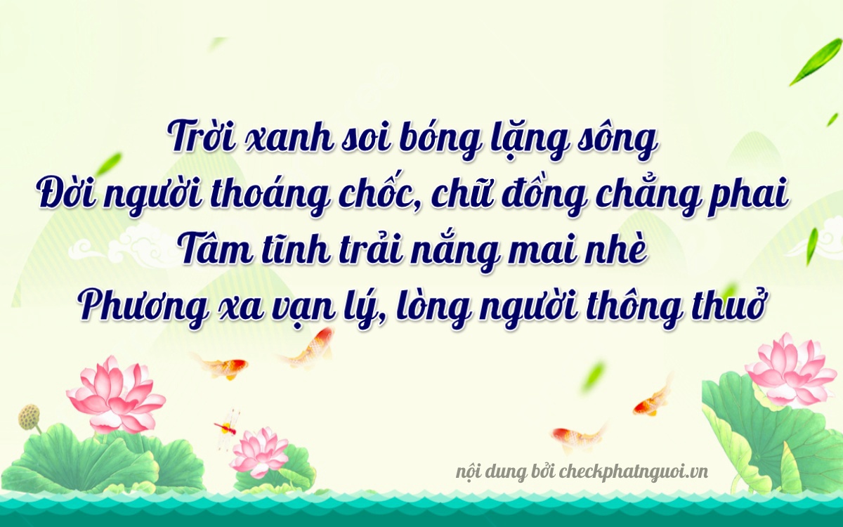Bài thơ ý nghĩa cho <b>biển số 92H1-33105</b> tại website checkphatnguoi.vn