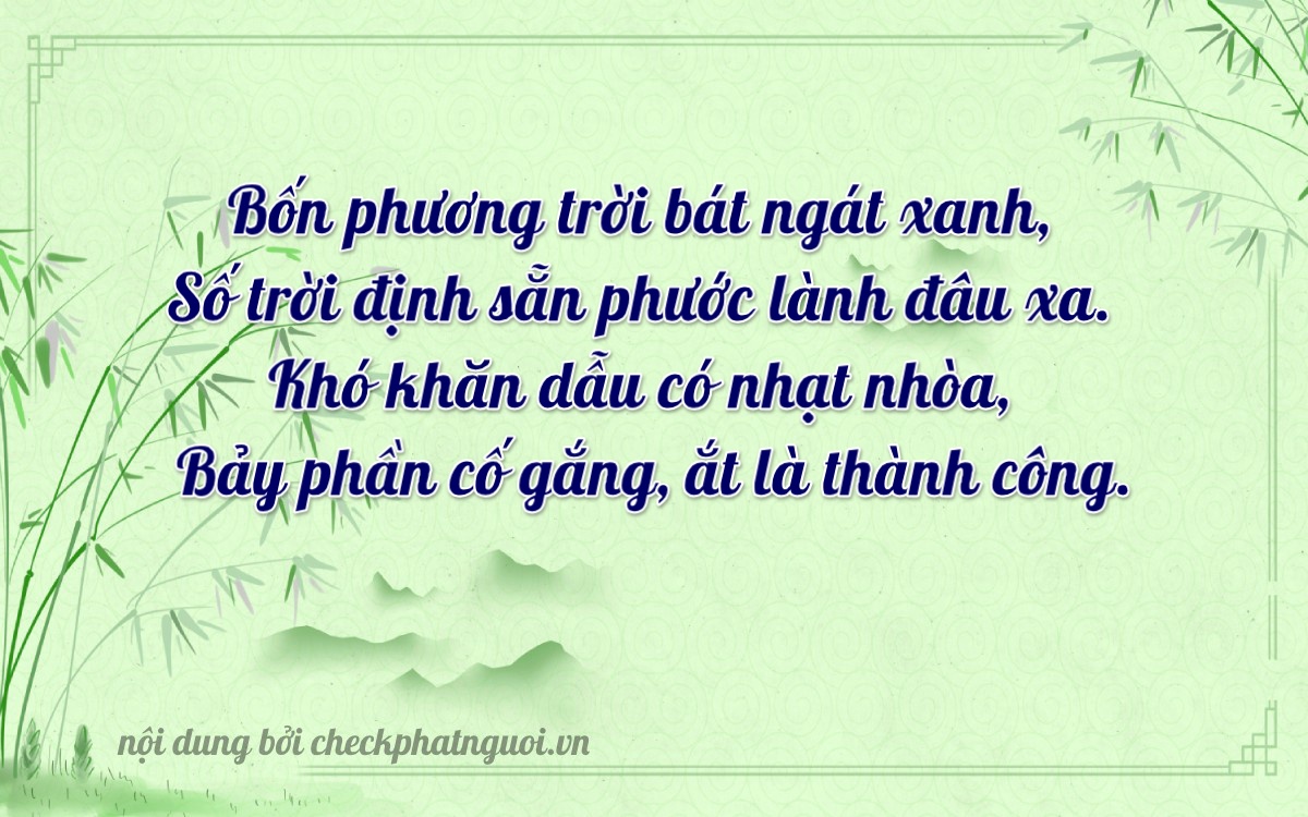 Bài thơ ý nghĩa cho <b>biển số 92H-14077</b> tại website checkphatnguoi.vn