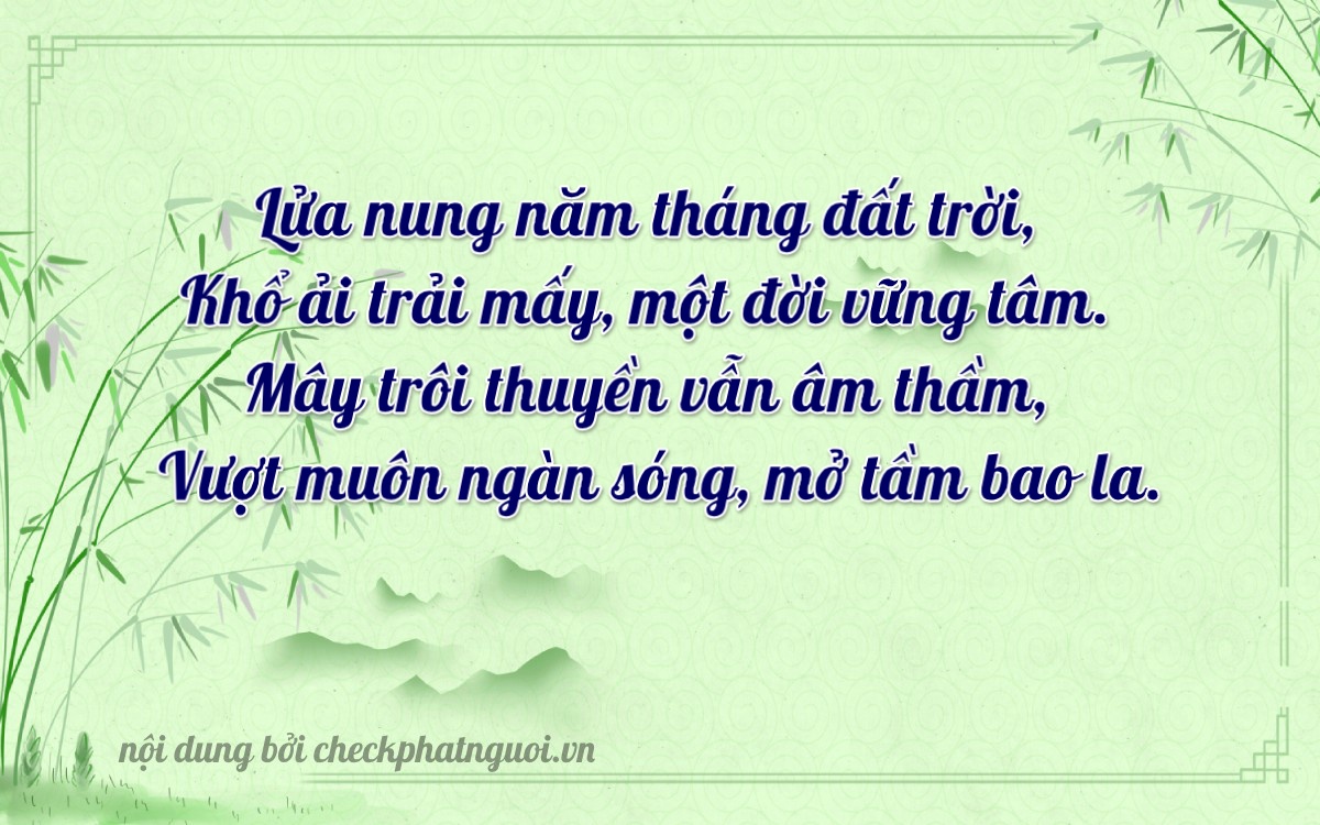 Bài thơ ý nghĩa cho <b>biển số 92M1-32851</b> tại website checkphatnguoi.vn