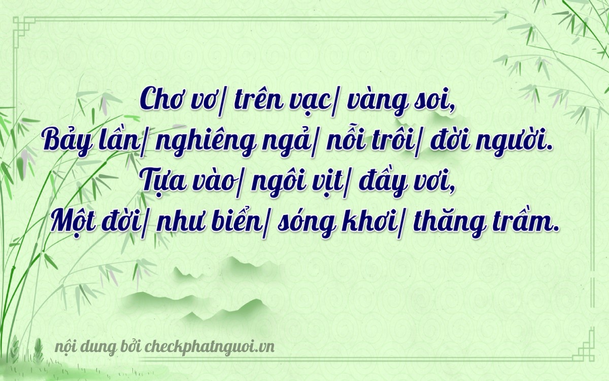 Bài thơ ý nghĩa cho <b>biển số 92N1-27486</b> tại website checkphatnguoi.vn