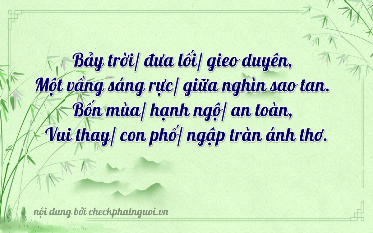 Bài thơ ý nghĩa cho <b>biển số 93A-17714</b> tại website checkphatnguoi.vn