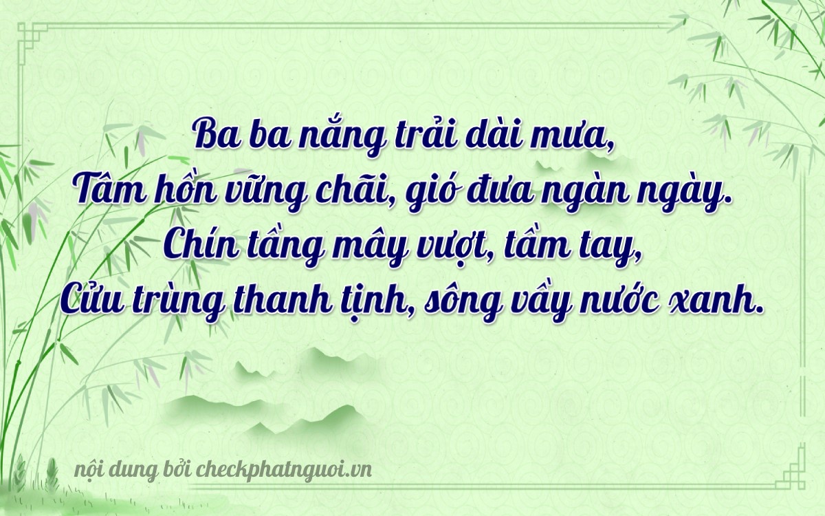 Bài thơ ý nghĩa cho <b>biển số 93A-33199</b> tại website checkphatnguoi.vn