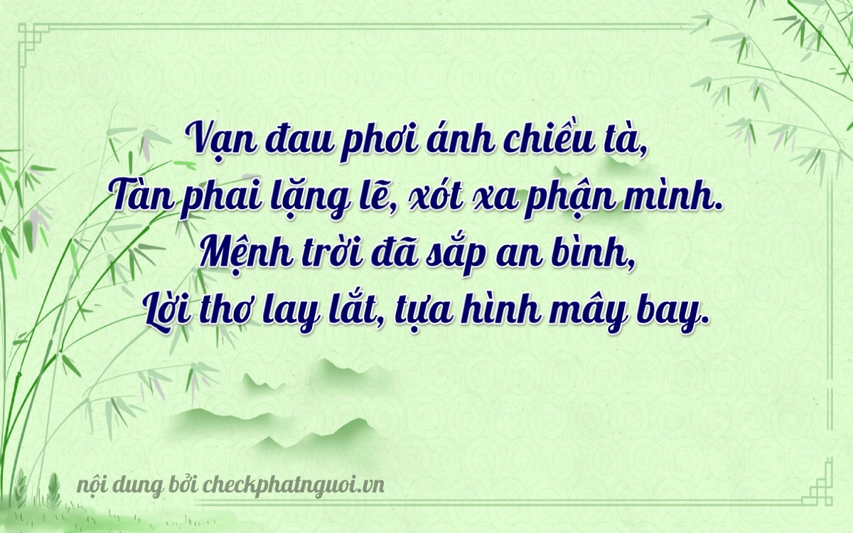 Bài thơ ý nghĩa cho <b>biển số 93A-48132</b> tại website checkphatnguoi.vn
