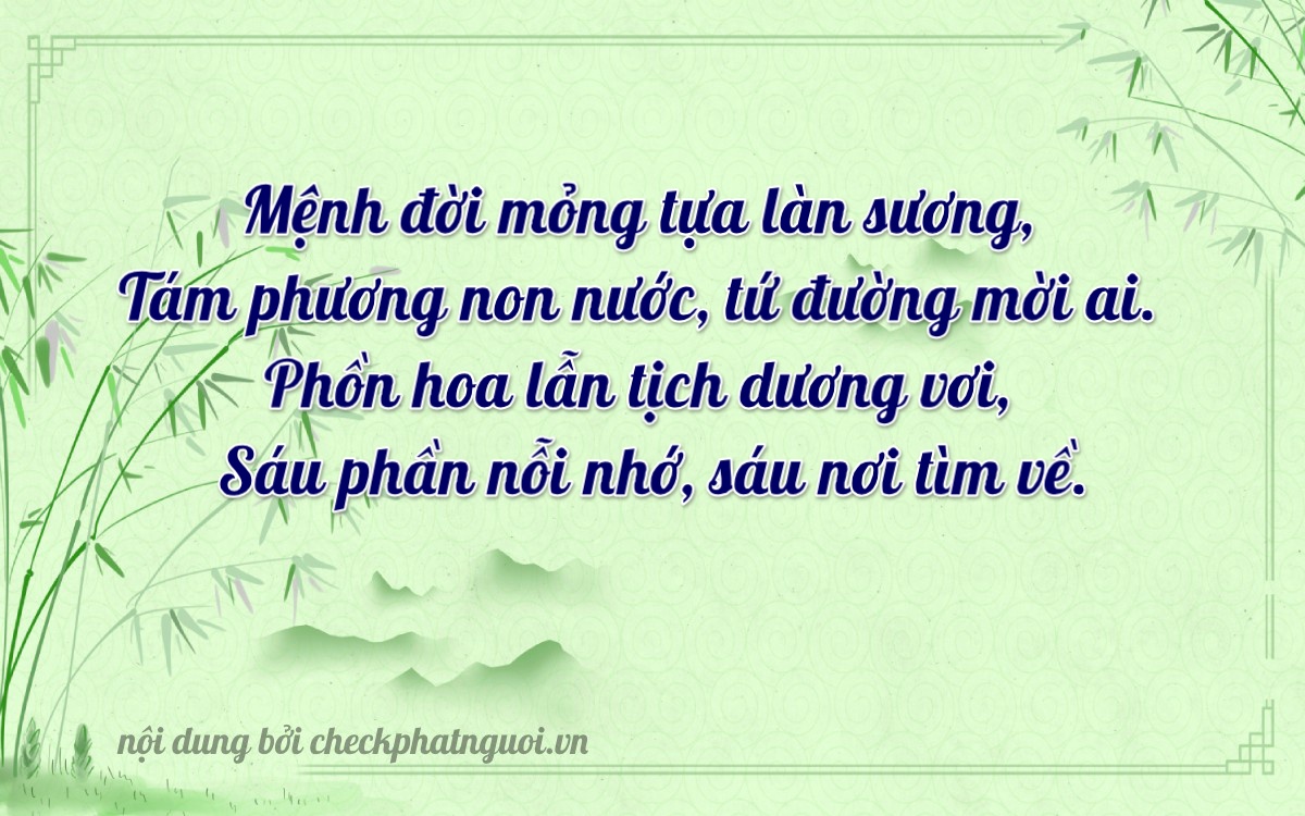 Bài thơ ý nghĩa cho <b>biển số 93AA-08266</b> tại website checkphatnguoi.vn