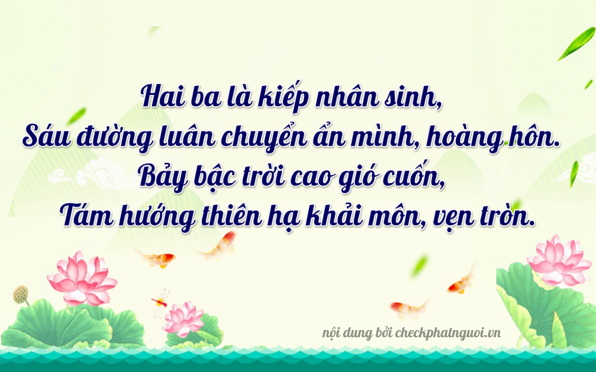 Bài thơ ý nghĩa cho <b>biển số 93K1-23678</b> tại website checkphatnguoi.vn