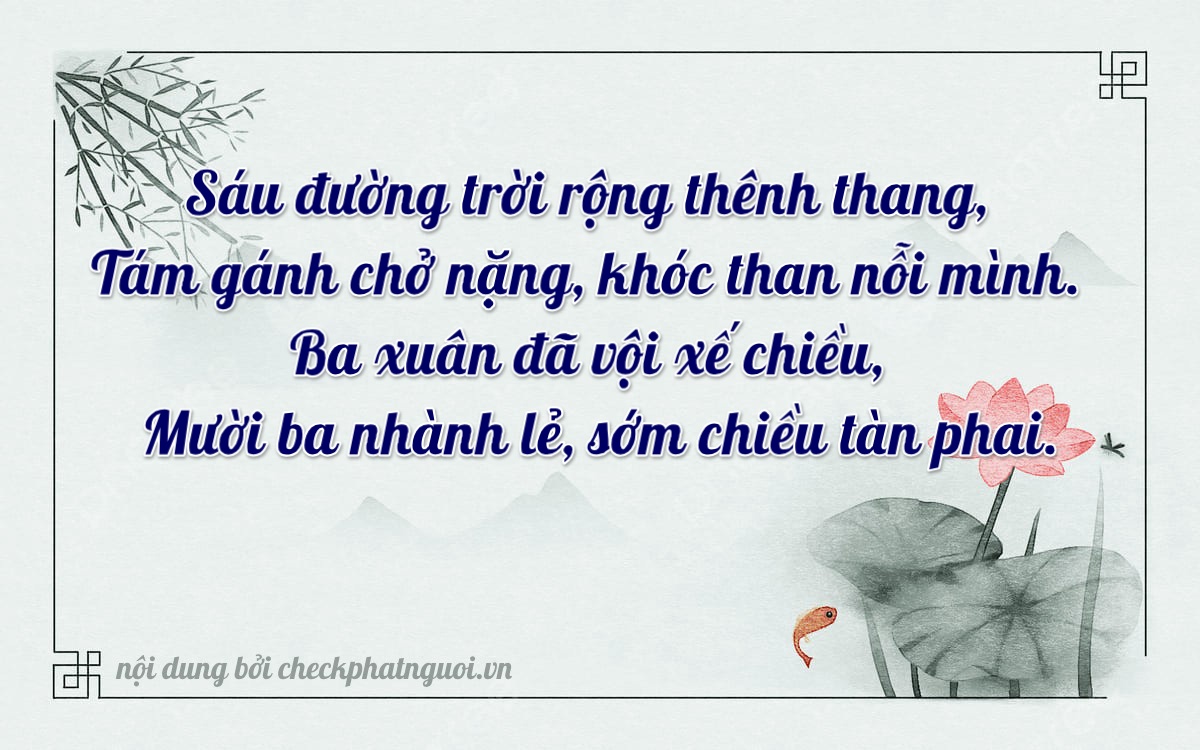 Bài thơ ý nghĩa cho <b>biển số 93P1-68313</b> tại website checkphatnguoi.vn