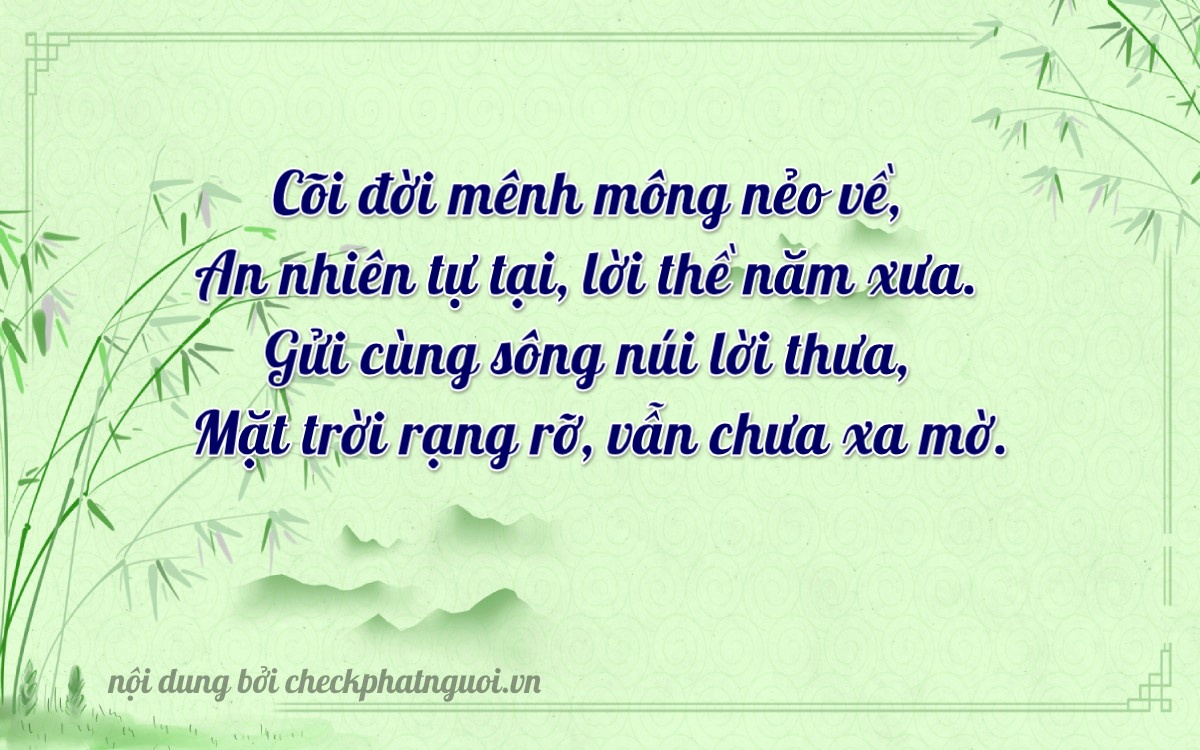 Bài thơ ý nghĩa cho <b>biển số 94A-06280</b> tại website checkphatnguoi.vn