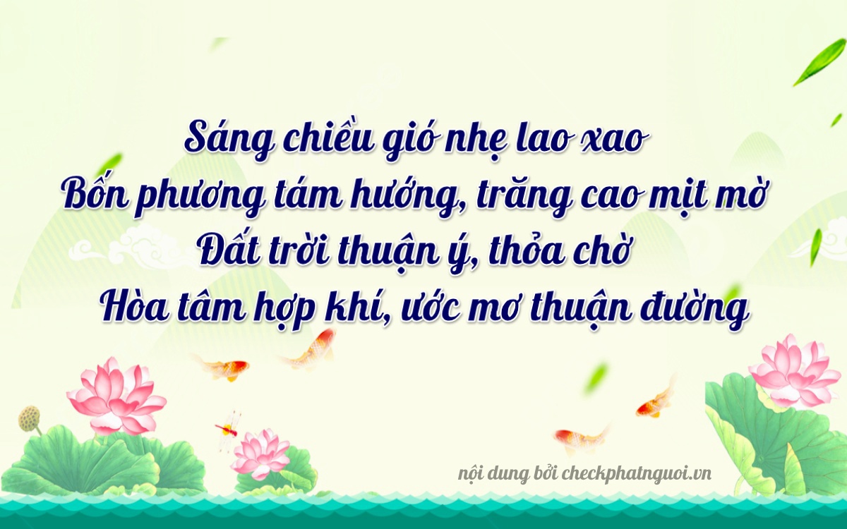 Bài thơ ý nghĩa cho <b>biển số 94AF-08406</b> tại website checkphatnguoi.vn