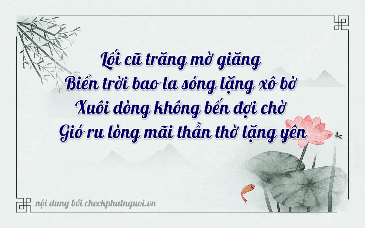 Bài thơ ý nghĩa cho <b>biển số 94AH-58422</b> tại website checkphatnguoi.vn