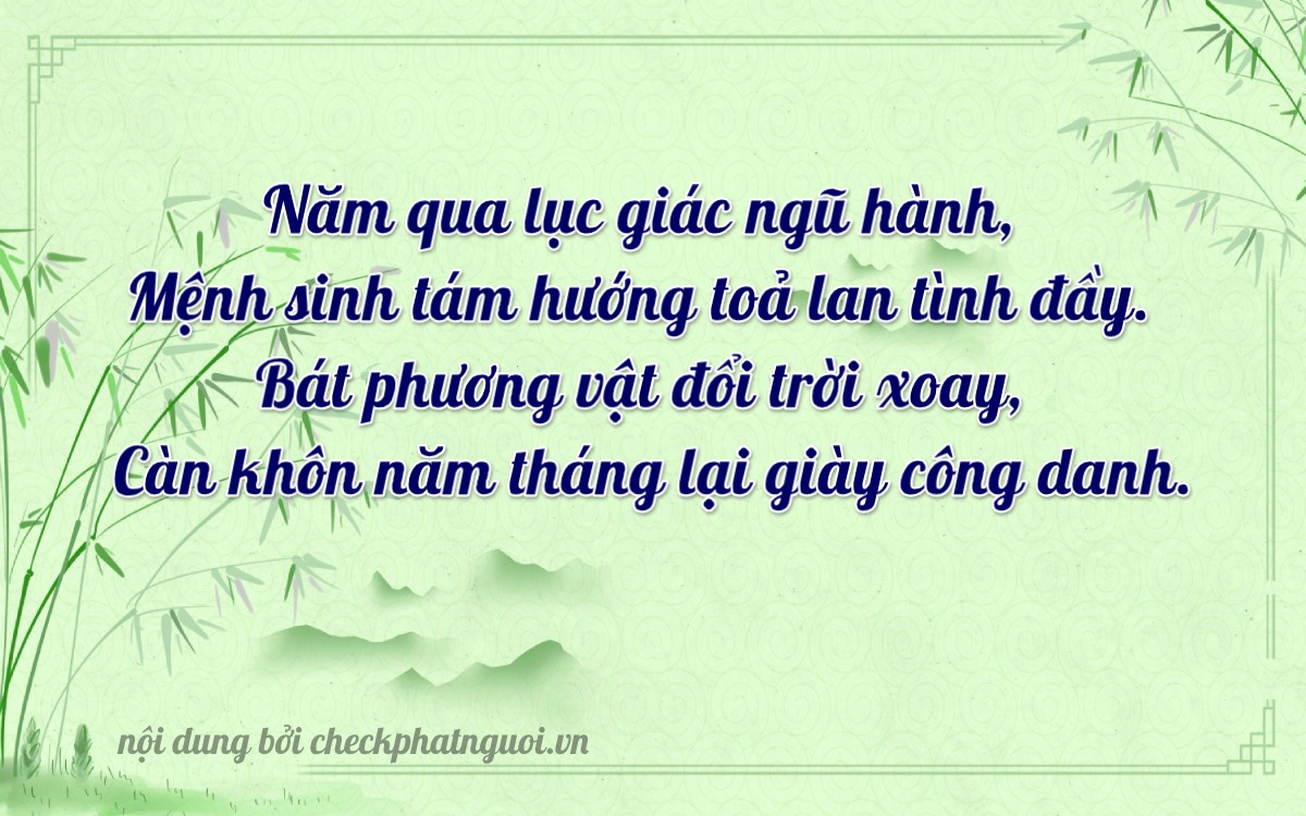 Bài thơ ý nghĩa cho <b>biển số 94AK-06835</b> tại website checkphatnguoi.vn