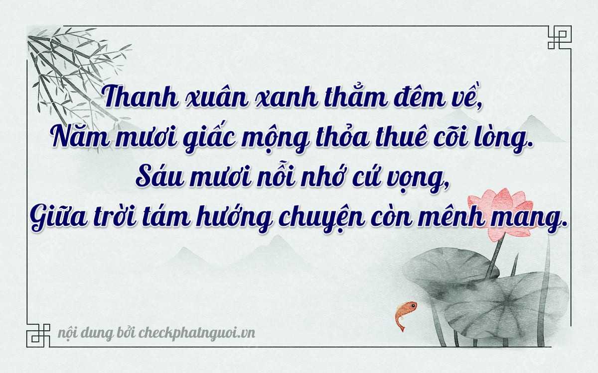 Bài thơ ý nghĩa cho <b>biển số 94K1-65860</b> tại website checkphatnguoi.vn