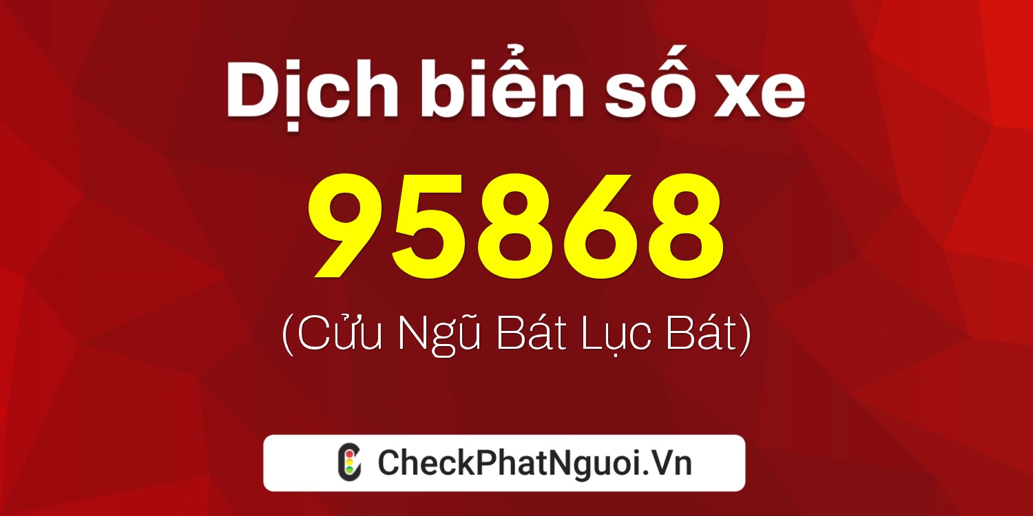 Dịch ý nghĩa <b>biển số xe 98B2-95868</b> tại website checkphatnguoi.vn