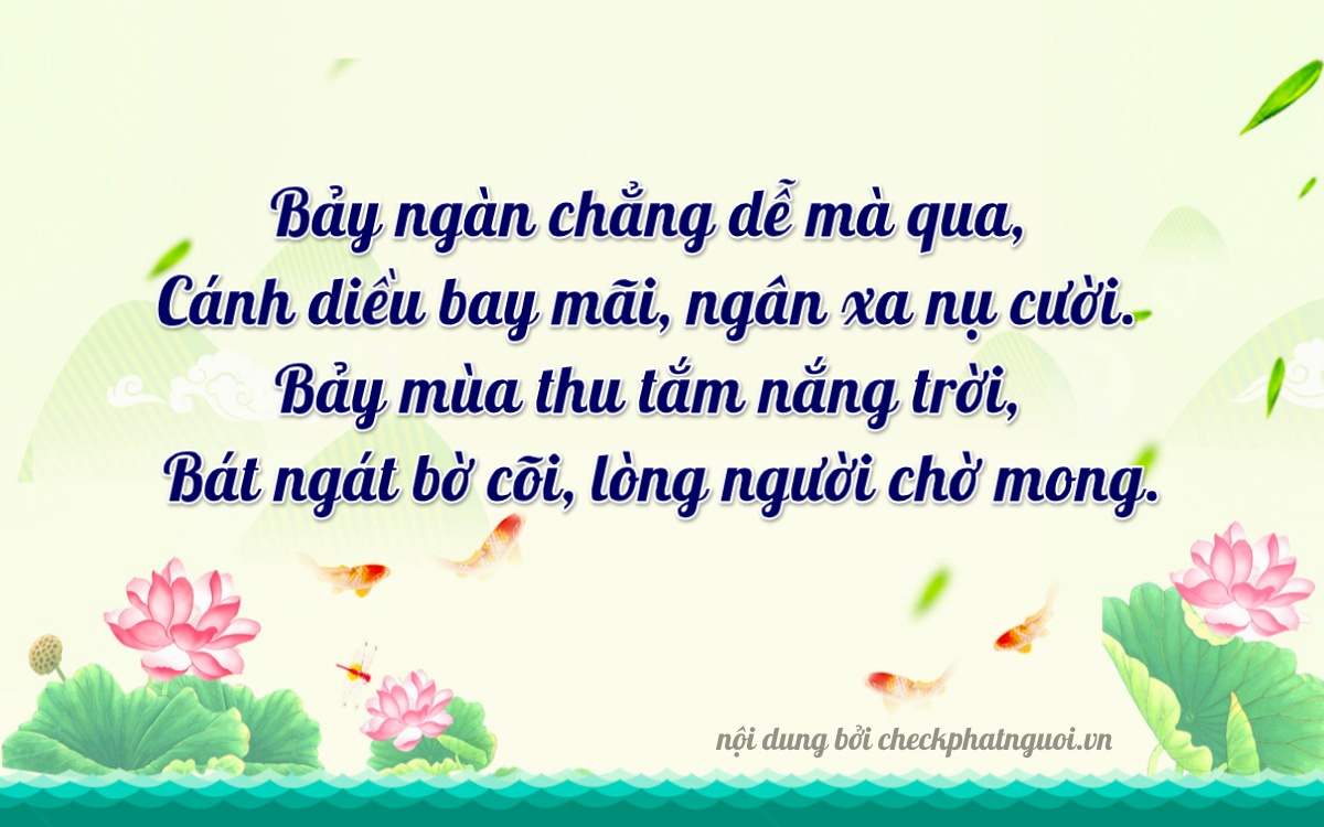 Bài thơ ý nghĩa cho <b>biển số 95A-07768</b> tại website checkphatnguoi.vn