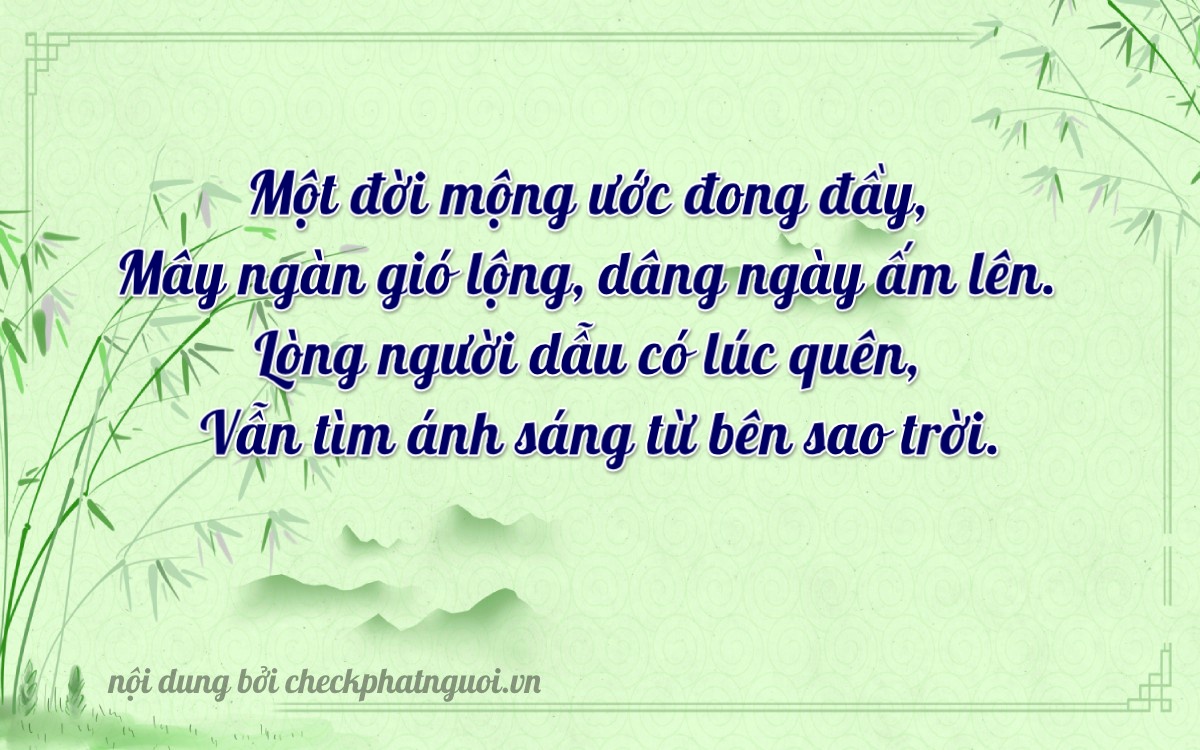 Bài thơ ý nghĩa cho <b>biển số 95A-10185</b> tại website checkphatnguoi.vn