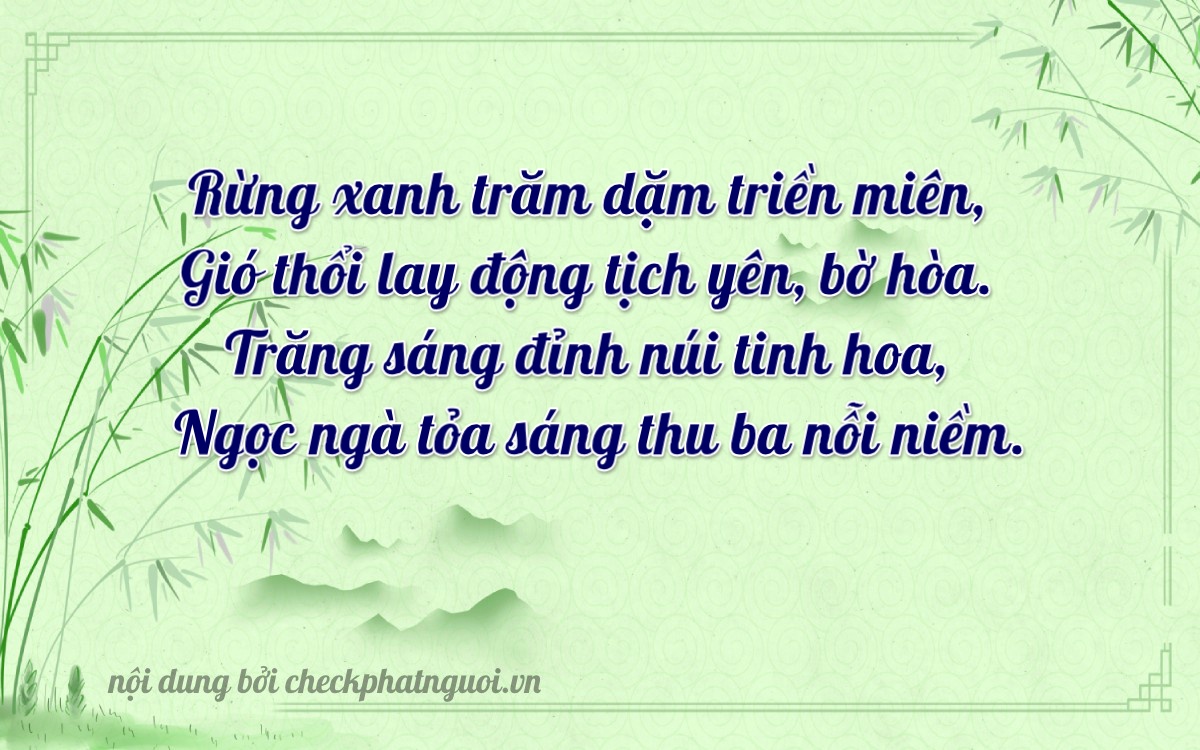 Bài thơ ý nghĩa cho <b>biển số 95A-12140</b> tại website checkphatnguoi.vn