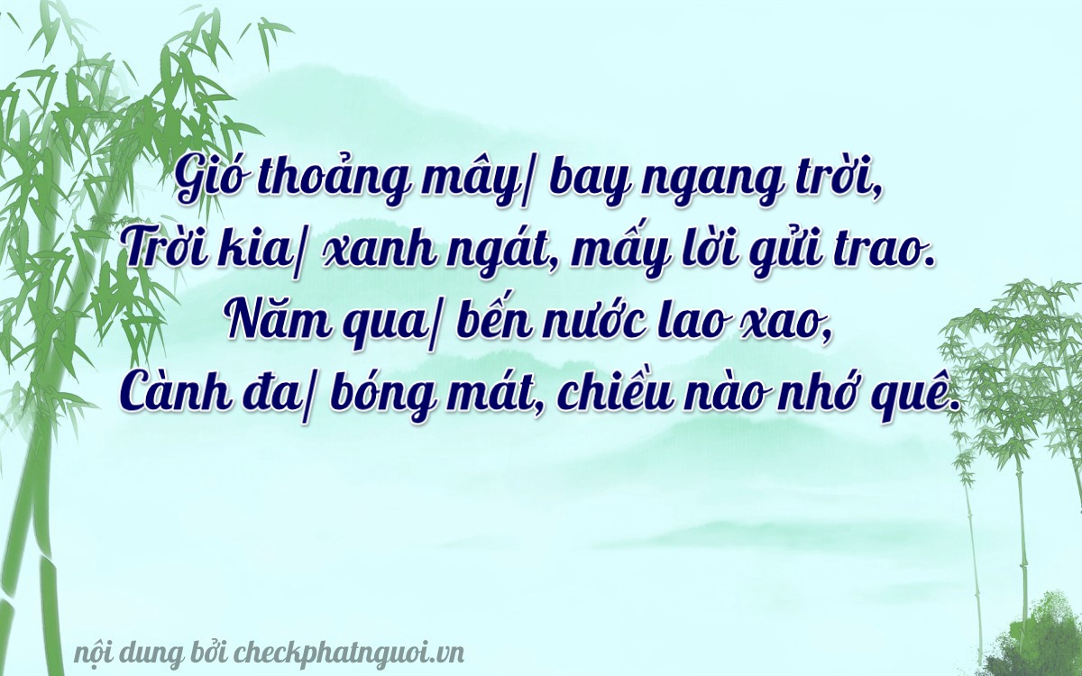 Bài thơ ý nghĩa cho <b>biển số 95AA-05495</b> tại website checkphatnguoi.vn