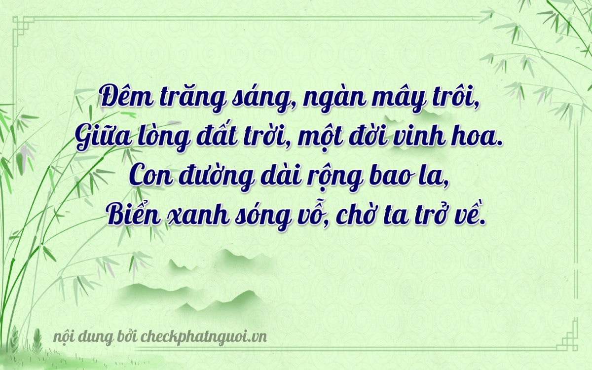 Bài thơ ý nghĩa cho <b>biển số 95AC-00325</b> tại website checkphatnguoi.vn