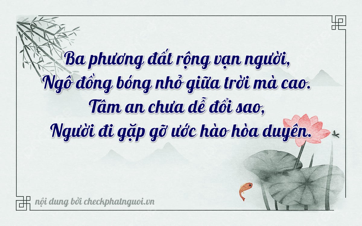 Bài thơ ý nghĩa cho <b>biển số 95AC-03361</b> tại website checkphatnguoi.vn