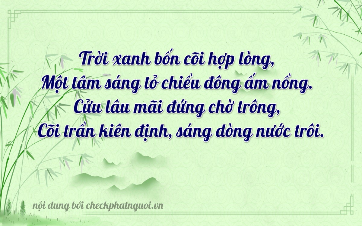 Bài thơ ý nghĩa cho <b>biển số 95B2-03699</b> tại website checkphatnguoi.vn