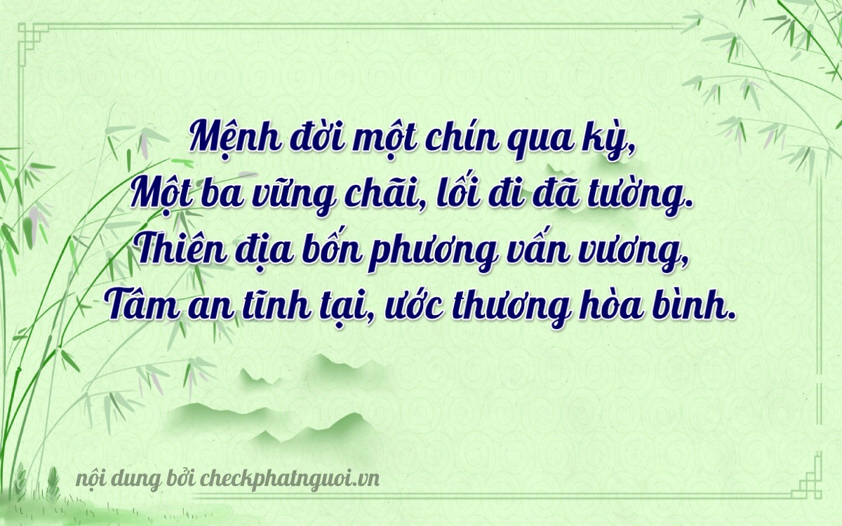 Bài thơ ý nghĩa cho <b>biển số 95D1-19134</b> tại website checkphatnguoi.vn