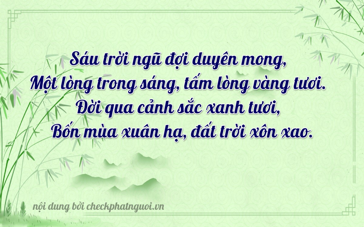 Bài thơ ý nghĩa cho <b>biển số 95E1-69104</b> tại website checkphatnguoi.vn