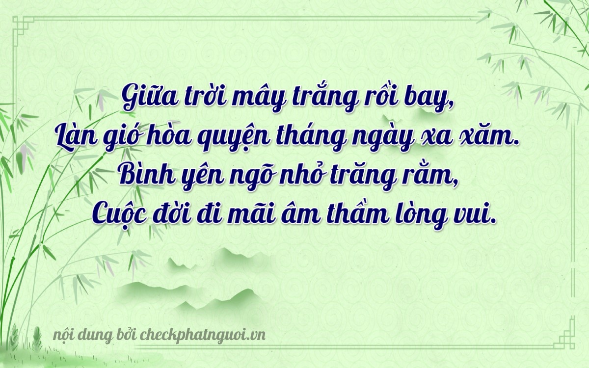 Bài thơ ý nghĩa cho <b>biển số 95E1-85912</b> tại website checkphatnguoi.vn