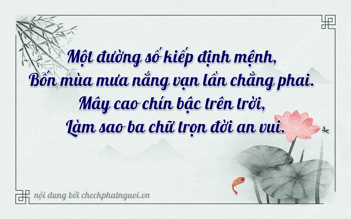 Bài thơ ý nghĩa cho <b>biển số 95EA-11439</b> tại website checkphatnguoi.vn