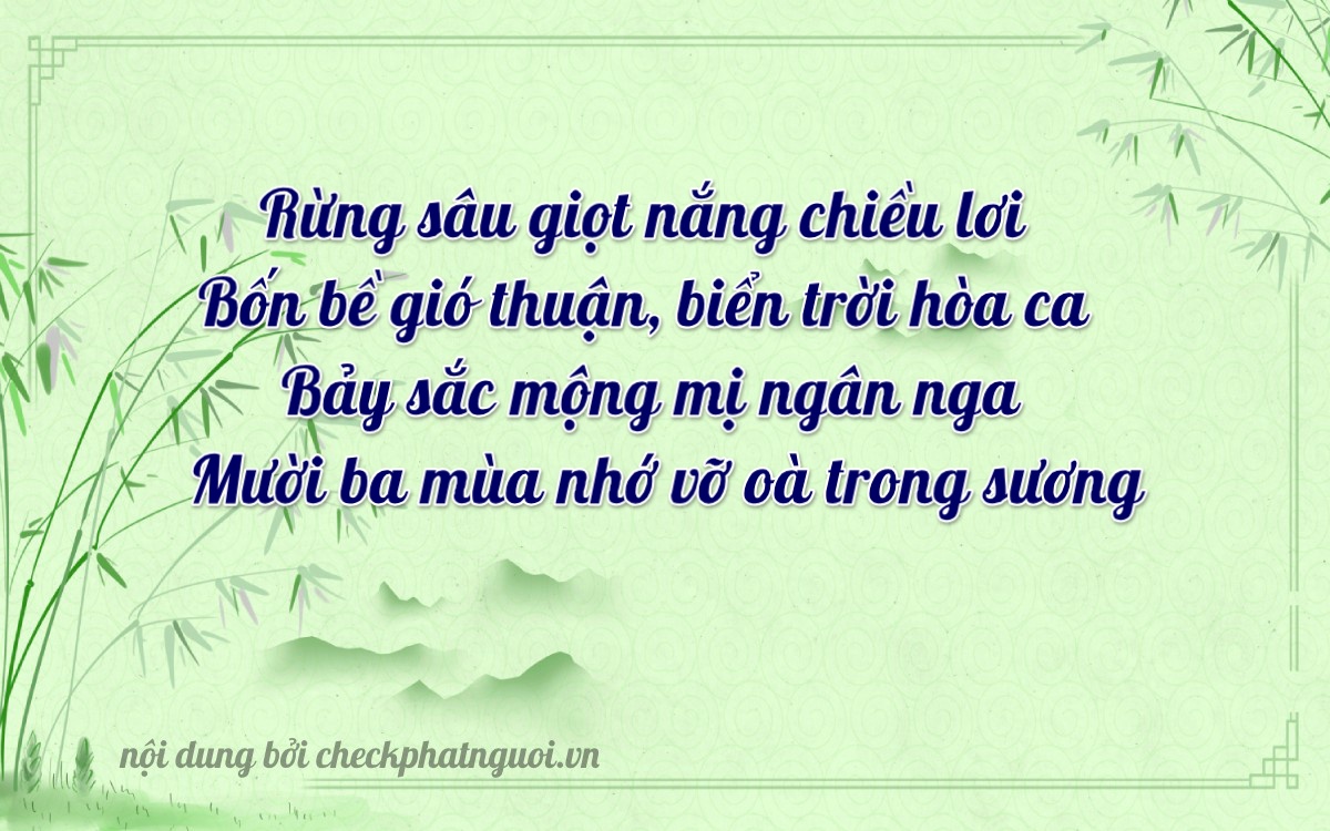 Bài thơ ý nghĩa cho <b>biển số 95F-47713</b> tại website checkphatnguoi.vn