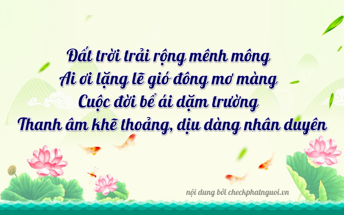 Bài thơ ý nghĩa cho <b>biển số 95H1-39207</b> tại website checkphatnguoi.vn