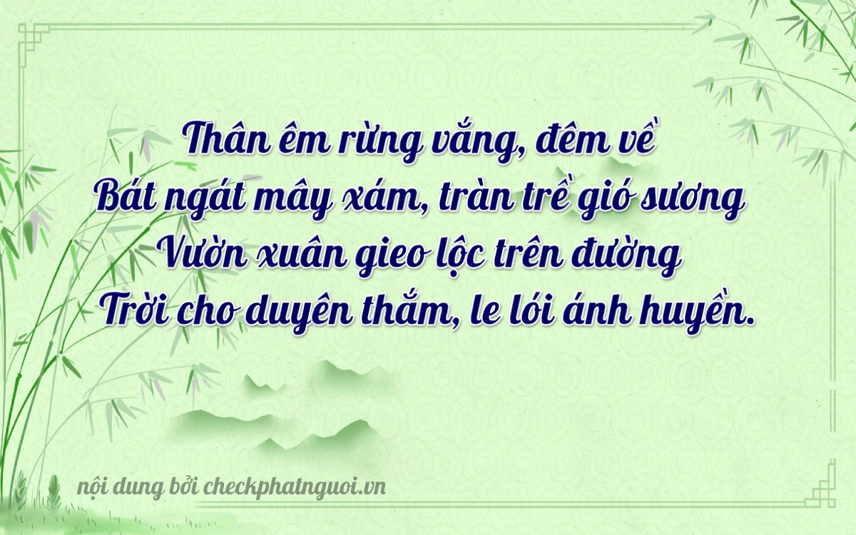Bài thơ ý nghĩa cho <b>biển số 95H1-46086</b> tại website checkphatnguoi.vn