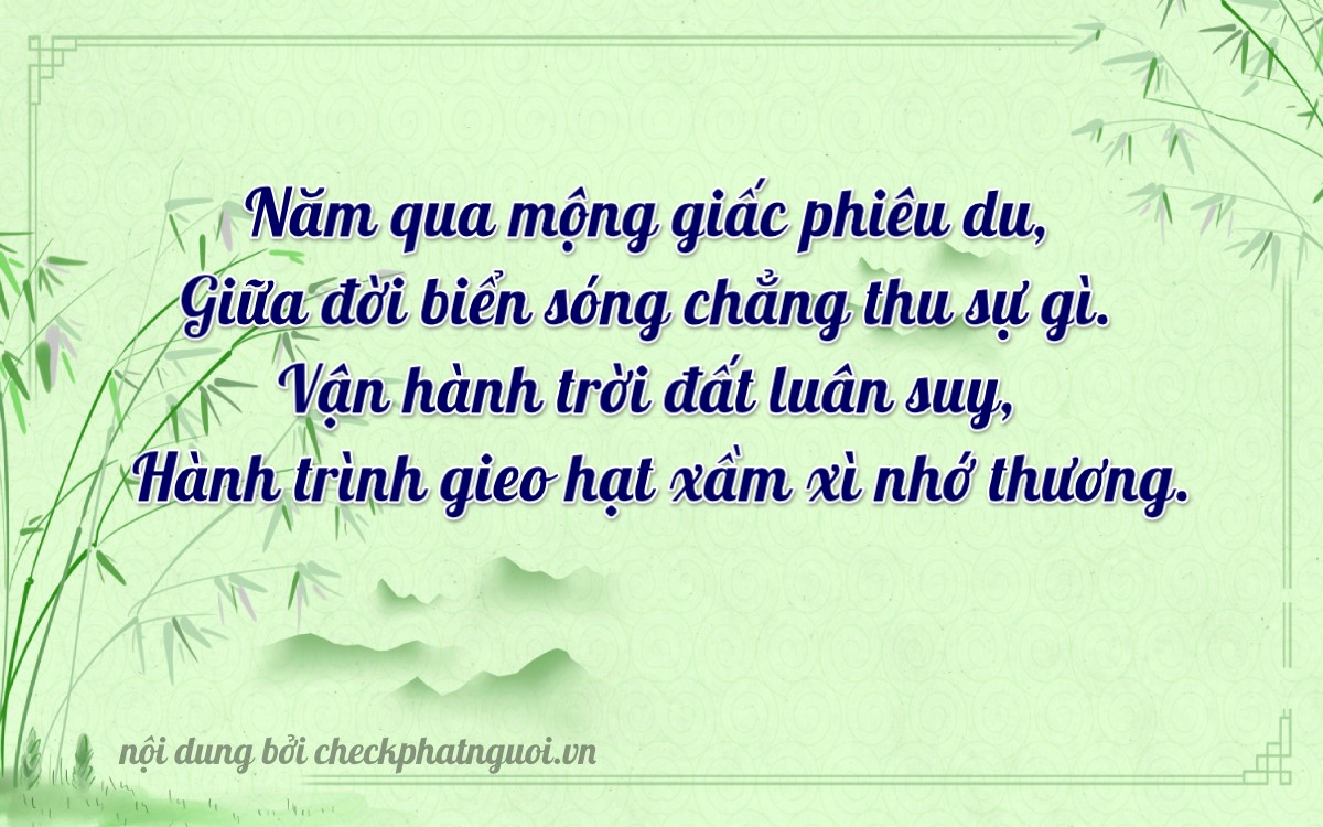 Bài thơ ý nghĩa cho <b>biển số 95H1-50132</b> tại website checkphatnguoi.vn