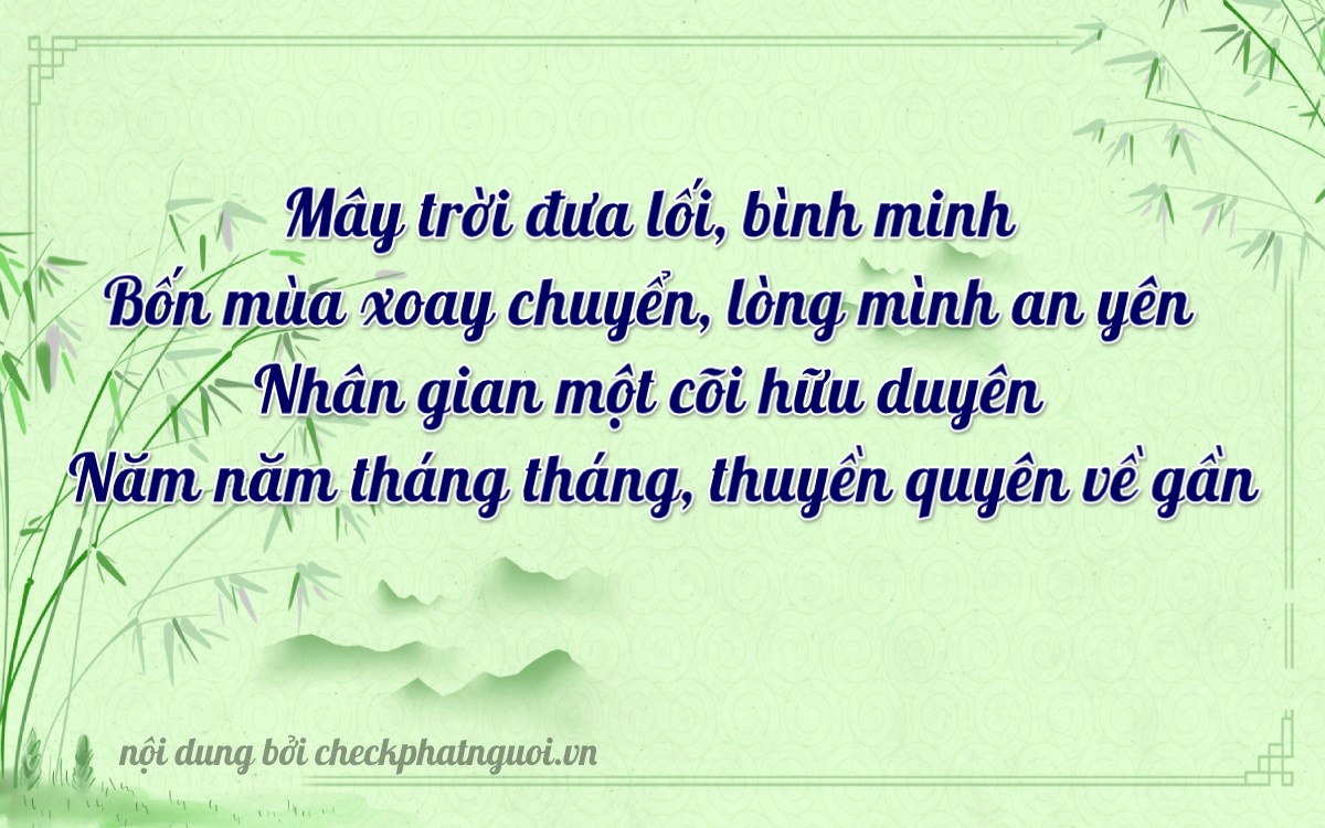 Bài thơ ý nghĩa cho <b>biển số 95H1-73164</b> tại website checkphatnguoi.vn