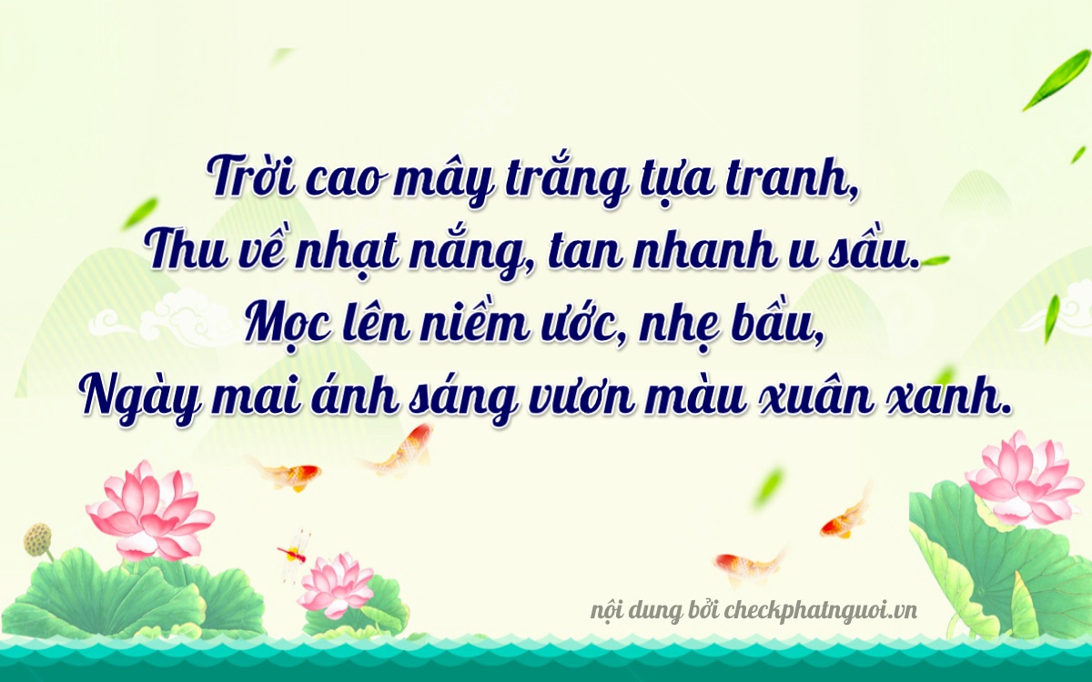 Bài thơ ý nghĩa cho <b>biển số 95H1-78591</b> tại website checkphatnguoi.vn