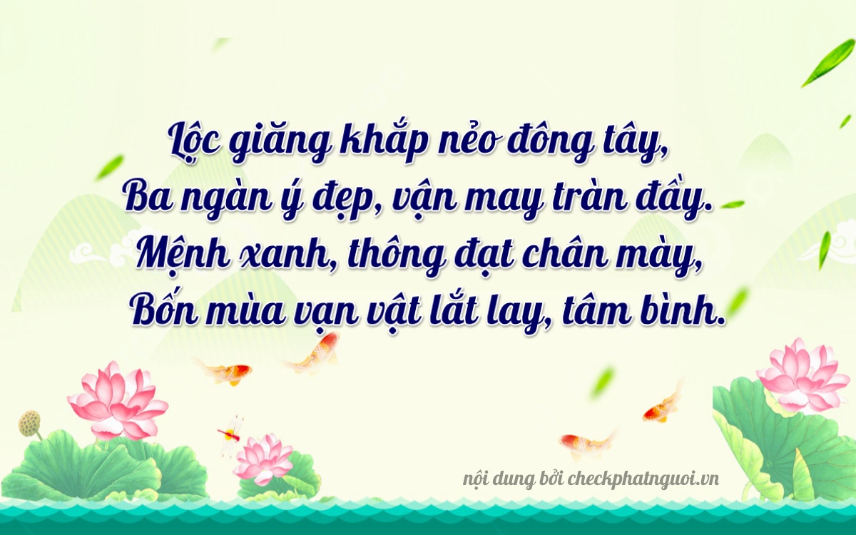 Bài thơ ý nghĩa cho <b>biển số 95L1-00314</b> tại website checkphatnguoi.vn