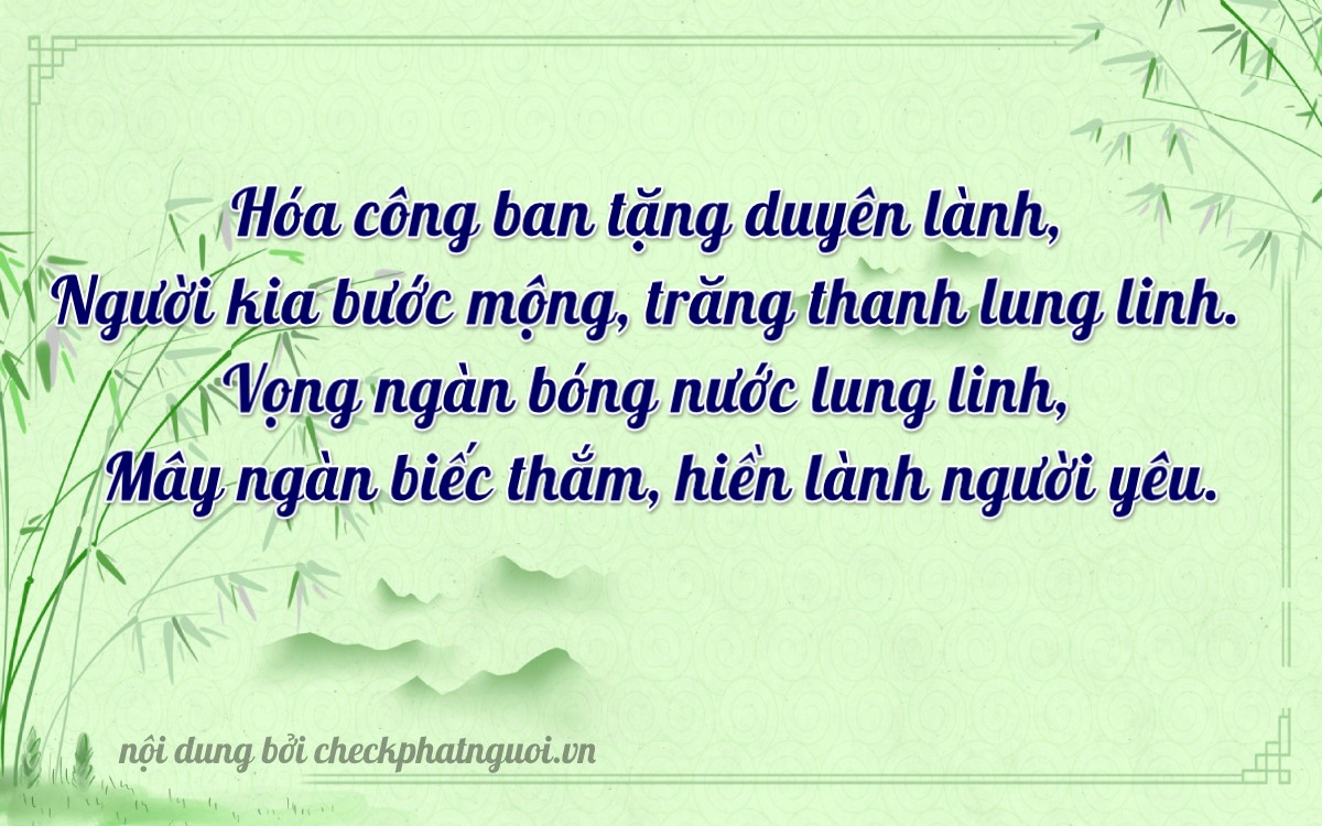 Bài thơ ý nghĩa cho <b>biển số 95N1-00897</b> tại website checkphatnguoi.vn