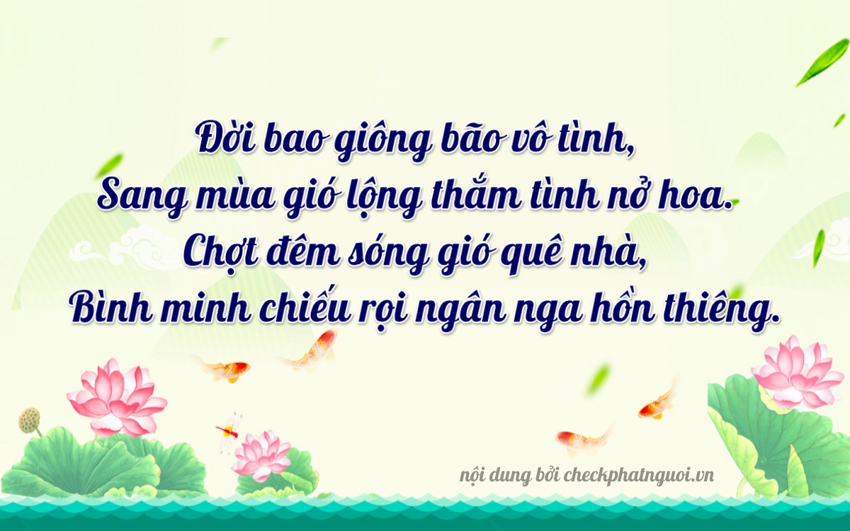 Bài thơ ý nghĩa cho <b>biển số 97A-02797</b> tại website checkphatnguoi.vn