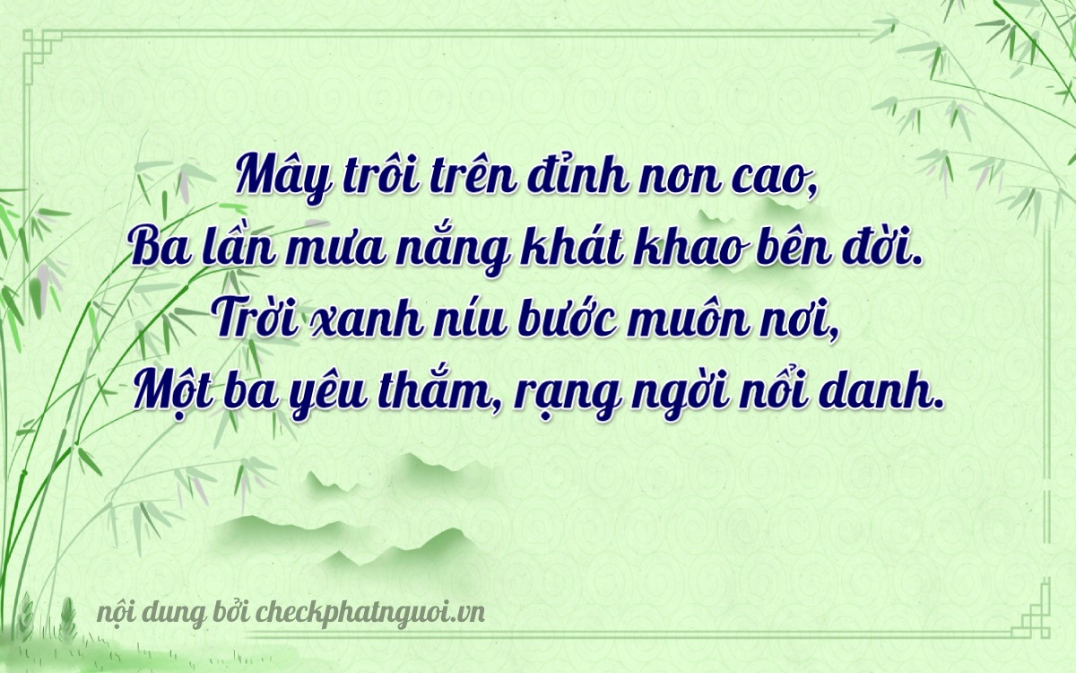 Bài thơ ý nghĩa cho <b>biển số 97A-03313</b> tại website checkphatnguoi.vn