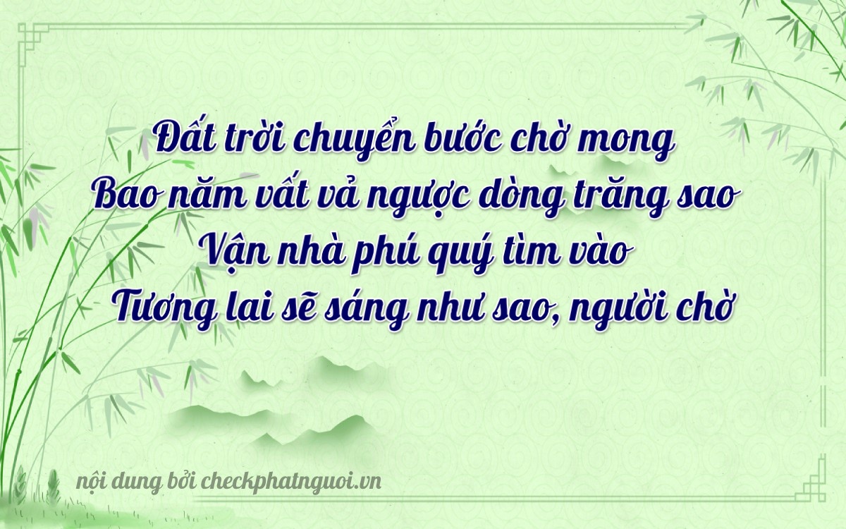 Bài thơ ý nghĩa cho <b>biển số 97A-07644</b> tại website checkphatnguoi.vn