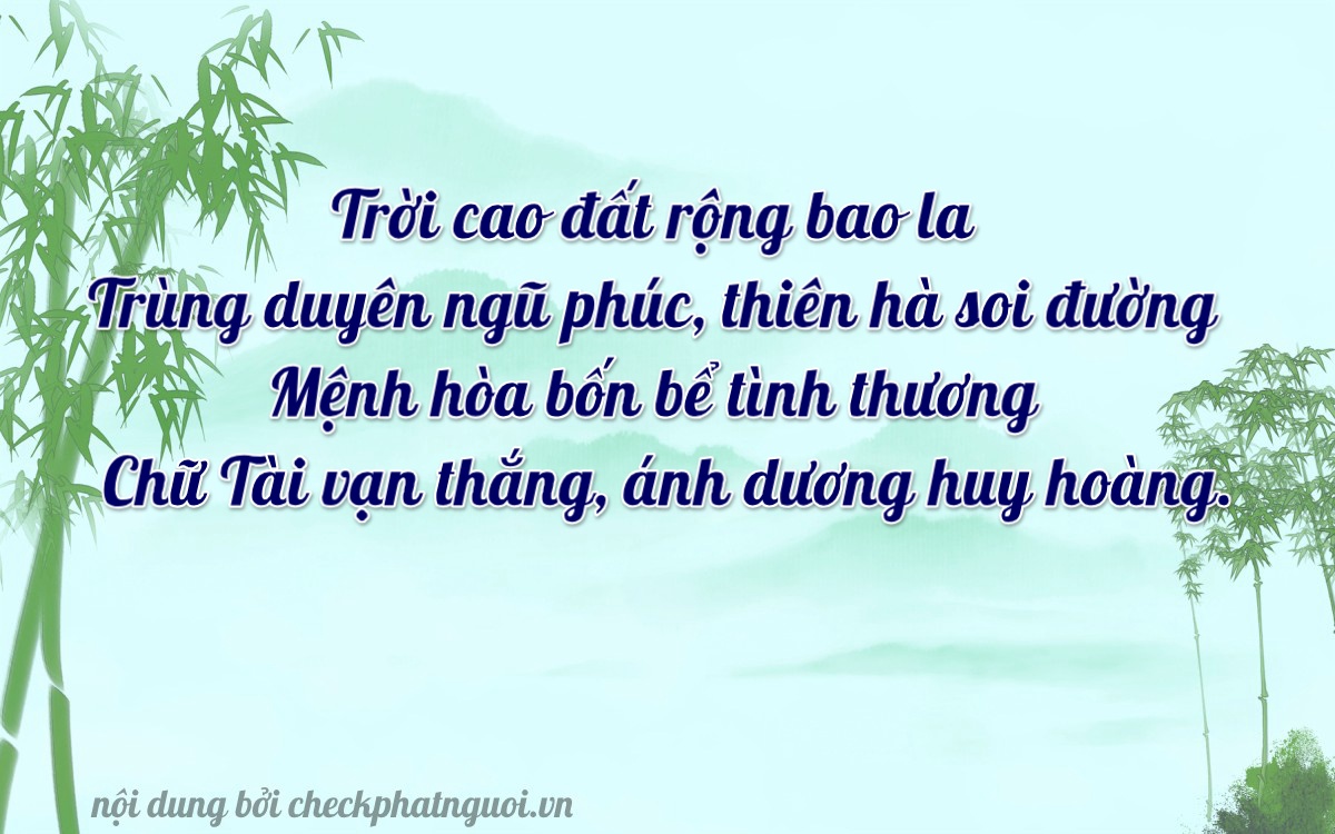 Bài thơ ý nghĩa cho <b>biển số 97AG-00111</b> tại website checkphatnguoi.vn