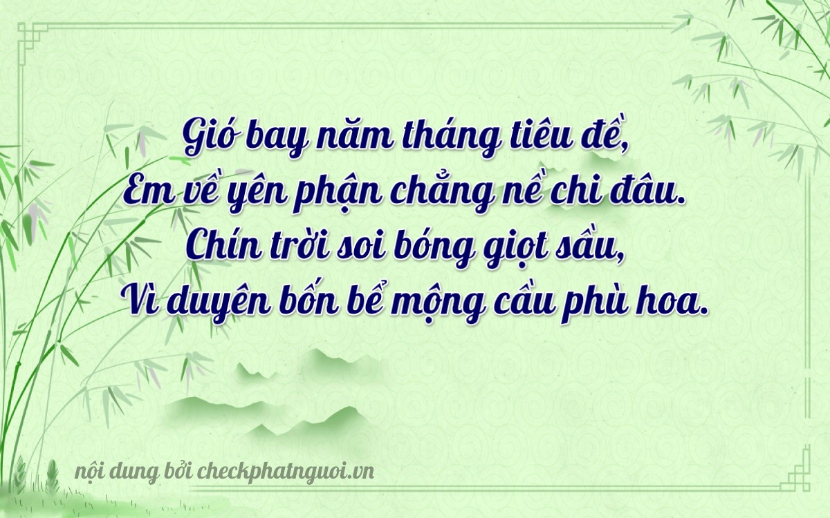 Bài thơ ý nghĩa cho <b>biển số 97AL-01594</b> tại website checkphatnguoi.vn